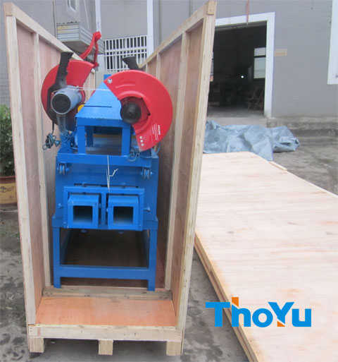 Automatic wood pallet block machine