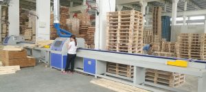 CNC saw for the production of wooden pallets