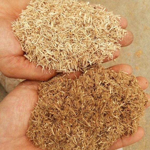 Comparison between before and after drying by the sawdust drum dryer