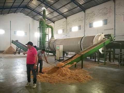 Sawdust drum dryer for drying sawdust