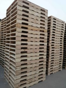 Stacked American pallets