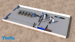 Large-capacity wood press molded pallet production line