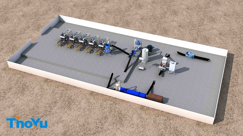 Large-capacity wood molded pallet production line