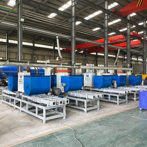 three head wood pallet block machine